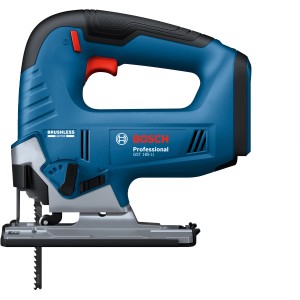 Bosch Professional Akku-Stichsäge GST 18 V-125 B in Blau mit Bügelgriff.