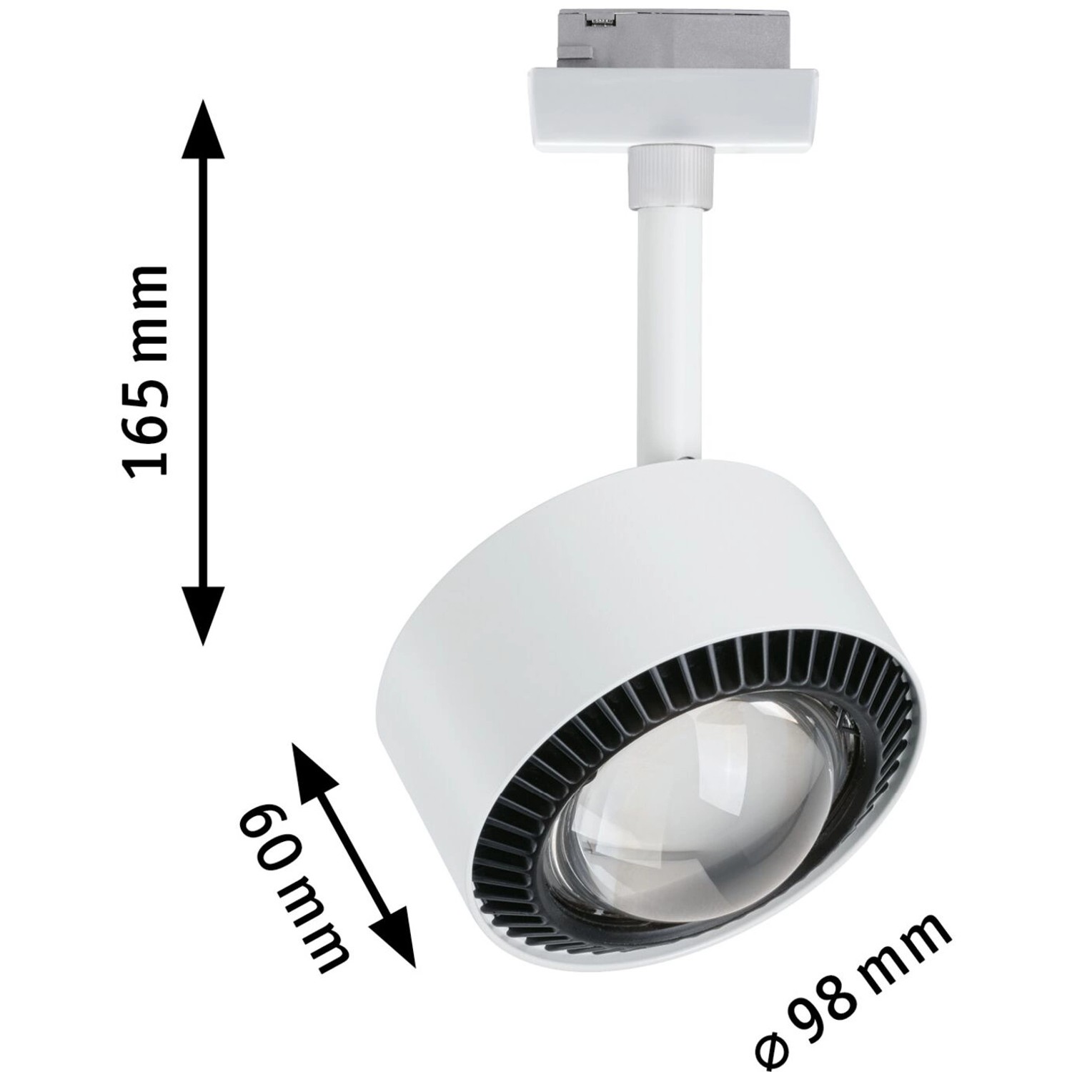 Paulmann Urail LED Spot Aldan II, 8W, weiß/schwarz, dimmbar, für Schienensysteme.
