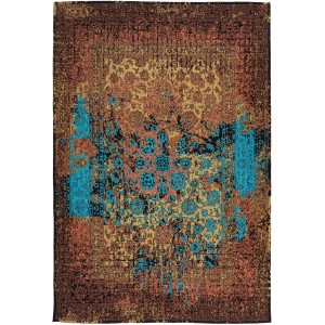 Multicolor Vintageteppich Bavaria 120x170 cm mit floralem Muster.