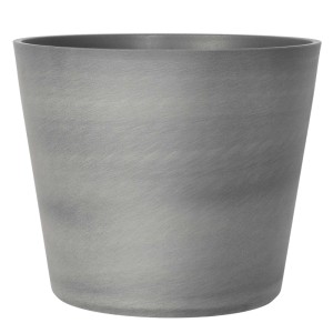 Grauer Deroma Original Pflanztopf, Ø 57 cm, mit strukturierter Oberfläche. Aus Kunststoff, für Innen- & Außenbereich.