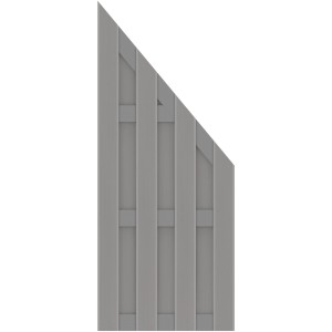 Sichtschutzelement Jumbo WPC Grau Anschluss Alu-Riegel 179 cm x 179 cm