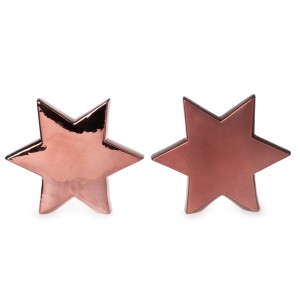 Weihnachts-Deko Stern aus Porzellan 14 cm Dunkelrot 2-fach Sortiert