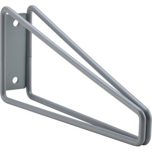 Metall-Konsole Prisma in Alugrau, 10x21,6cm, zur Regalbefestigung. Regalträger für Wandregale.