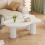 okwish Couchtisch mit Wolkenform Design Wohnzimmer 107x66x40cm Weiß_6