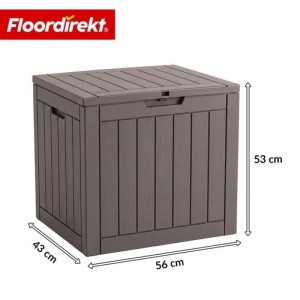 Floordirekt Gartenbox Holzoptik Wetterfest Auflagenbox Kissenbox Braun 118 L