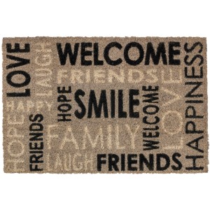 Astra Türmatte Coco Style 40 cm x 60 cm Schriftzüge Grau-Braun