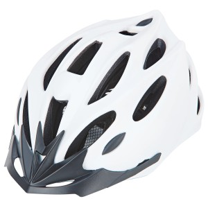 Weißer Prophete Fahrradhelm Inmold mit Reflexstreifen, Größe 55-58 cm.