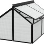 Vitavia Frühbeet Gaia Jumbo, schwarzer Rahmen, Hohlkammerplatten, aufstellbare Fenster.