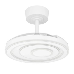 Weißer LED-Deckenventilator Riomaggiore von Eglo, 30 Watt, Durchmesser 77 cm.