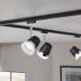 Paulmann URail LED-Spot Cone, schwarz matt/chrom, an Schienensystem montiert.