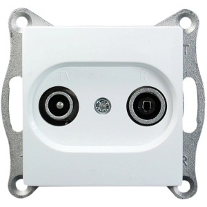 Visage2 Antennensteckdose TV/RF Arktis, weiße Antennendose für TV und Radio.