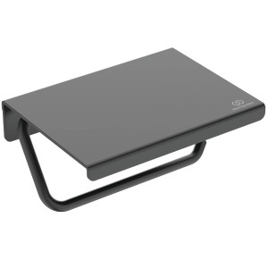 Ideal Standard Papierrollenhalter mit Ablage, Schwarz Matt, für Bad & WC.