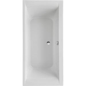 Ottofond Duo Badewanne, 170x75 cm, Weiß, mit Ablaufgarnitur und Wannenträger.