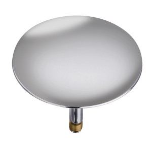 Wenko Badewannenstöpsel Pluggy Chrom, runder Abflussstopfen aus verchromtem Messing.