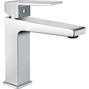 Moderne, eckige Waschtischarmatur WT-640 von baliv in Chrom für dein Waschbecken.