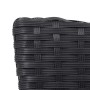 Detailansicht: Schwarzer Poly-Rattan Gartenstuhl aus dem 2er-Set.