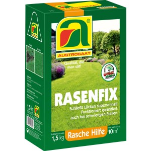 Austrosaat Rasenfix Nachsaatmischung 1,5kg: Rasensamen zur schnellen Reparatur kahler Stellen.