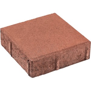 Premac Pflasterstein Klasiko, rot, 20x20x6 cm. Quadratischer Betonpflaster für Außenbereiche.