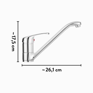 Chromfarbene baliv Niederdruck Küchenarmatur KI-5090 N für Boiler und Untertischgeräte.