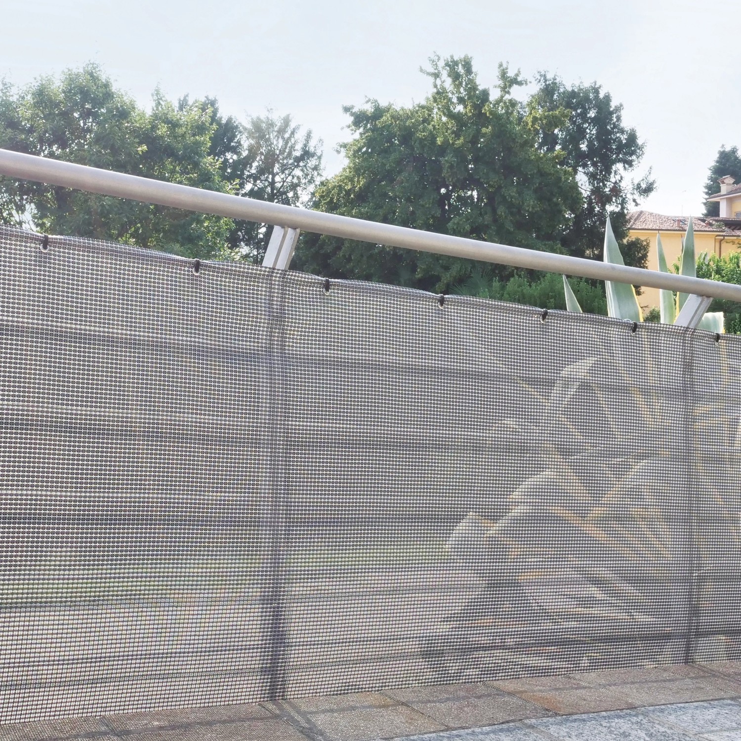 TENAX Texstyle Privé Sichtschutznetz – Stahlgrau, 1,00 X 25 M, Aus PVC/Polyester, Mit Ösen Zur Montage