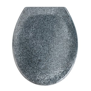 Wenko WC-Sitz Ottana in Granit mit Absenkautomatik, aus Duroplast.