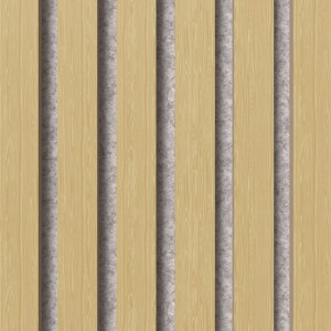 Muster Akustikpaneel Eiche unbehandelt, Sperrholz, grauer Filz. Holzpaneel für Wand- und Deckenverkleidung.