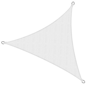 Dreieckiges, weißes Sol Royal Sonnensegel SolVision HS9 aus HDPE, Zubehör für Zaunbau & Sichtschutz.
