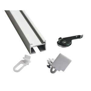 Gardinia Luna Vorhangschienen-Set, 1-läufig, weiß, mit Zubehör für die Deckenmontage.