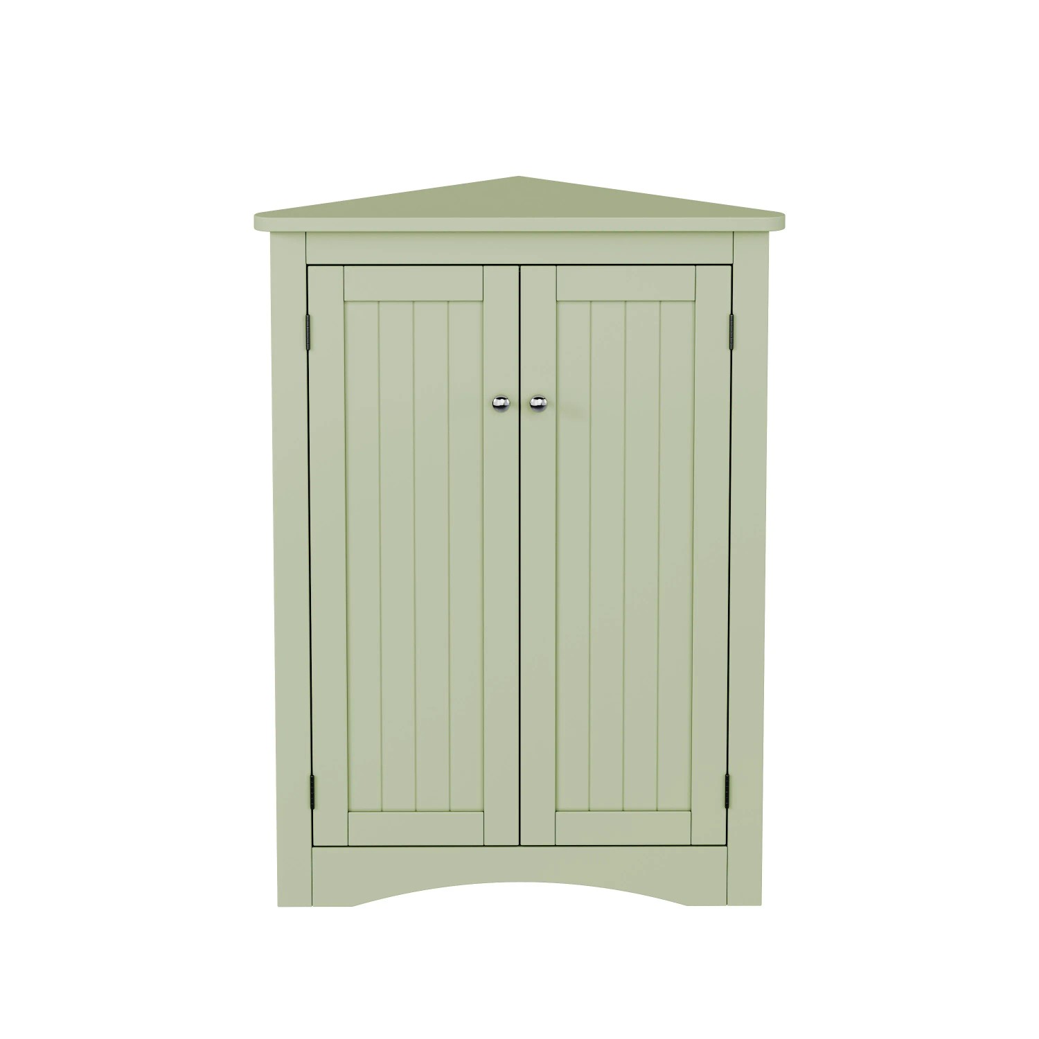 okwish Eckschrank mit 2 Türen 3 Ebenen Lackoberfläche Dreiecksschrank 61.5x80cm Grün_7