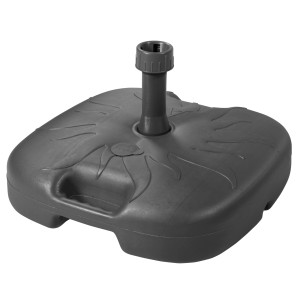 Anthrazitfarbener Doppler HDPE-Füllsockel, 20 l, für Sonnenschirme bis 180 cm.