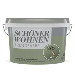 Eimer Schöner Wohnen Trendfarbe Olive, 1 Liter, für bunte Wandfarben.