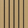 Akustikpaneel Eiche, brandhemmend, mit schwarzem Filz. Holzpaneel für Wand- und Deckengestaltung.