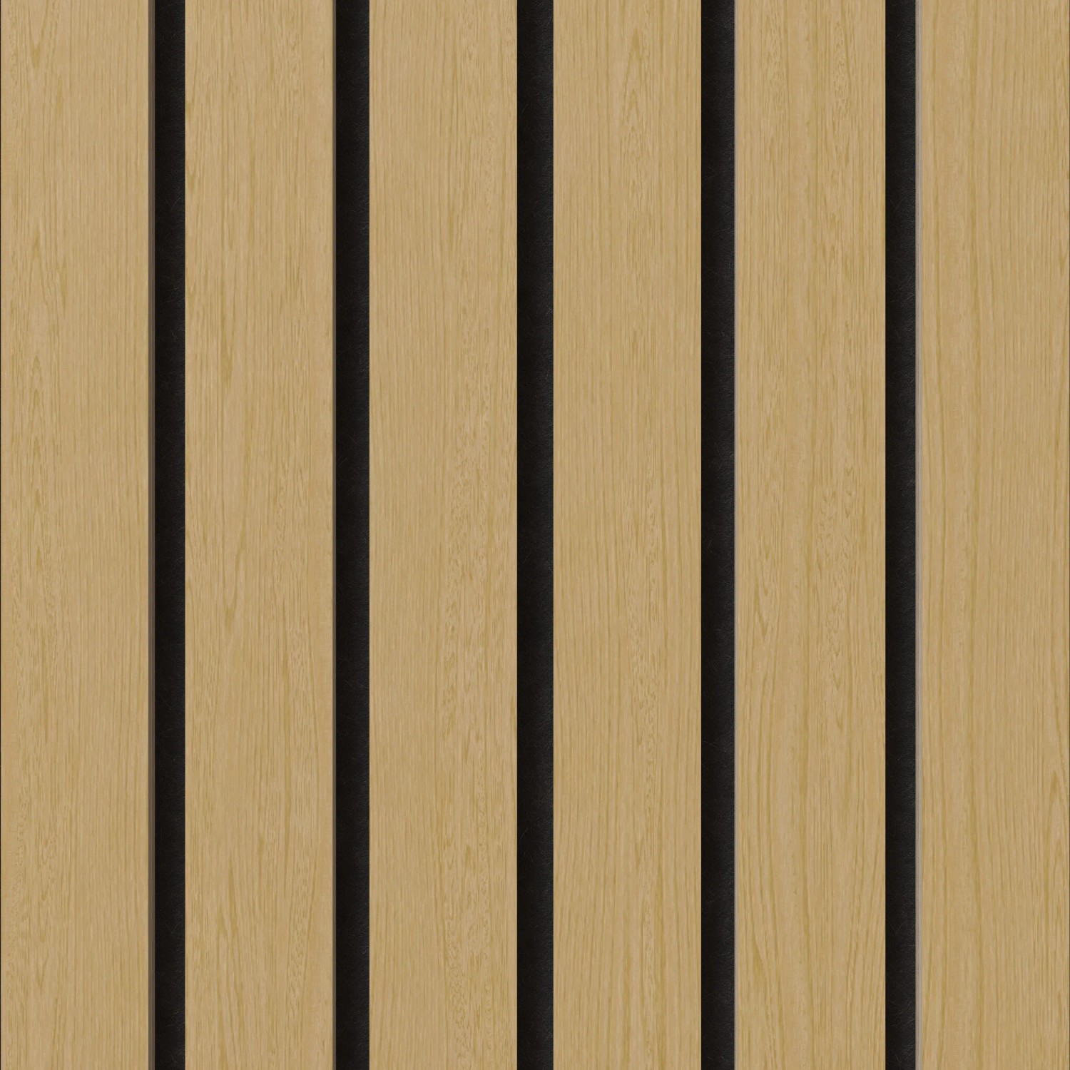 Akustikpaneel Eiche, brandhemmend, mit schwarzem Filz. Holzpaneel für Wand- und Deckengestaltung.