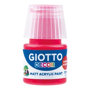 Giotto Decor Acrylfarbe Zinnoberrot, 25ml, matte Acrylfarbe im kleinen Topf.