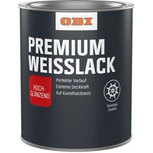 OBI Premium Weißlack Reinweiß hochglänzend 750 ml