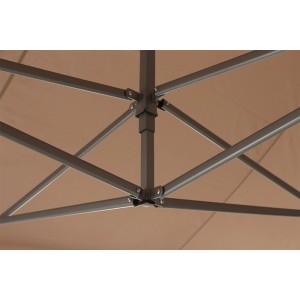 Detailaufnahme des Stahlgestells vom Siena Garden Pavillon in Taupe, 300x450 cm.