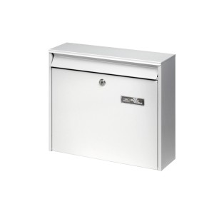 Burg Wächter Briefkasten Mail 5877, weiß, Stahl, DIN C4 Format, mit Schlüssel.