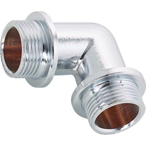 Verchromter Messing Gewinde-Winkel 26,4 mm (R 3/4) für Heizungs- und Trinkwasserinstallation.