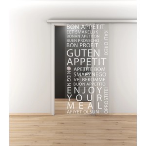 Novadoors Glasschiebetür Nova 625-1 Guten Appetit 93,5 cm x 205,8 cm ESG