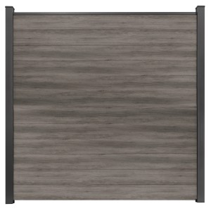 GroJa Steckzaun Schmal Basicline, 180x180 cm, Monument Oak, Sichtschutz für den Garten.