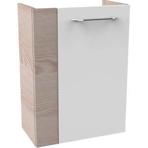 Fackelmann Waschbeckenunterschrank SBC Alaska Esche, 44 cm breit, mit weißer Tür und Griff.