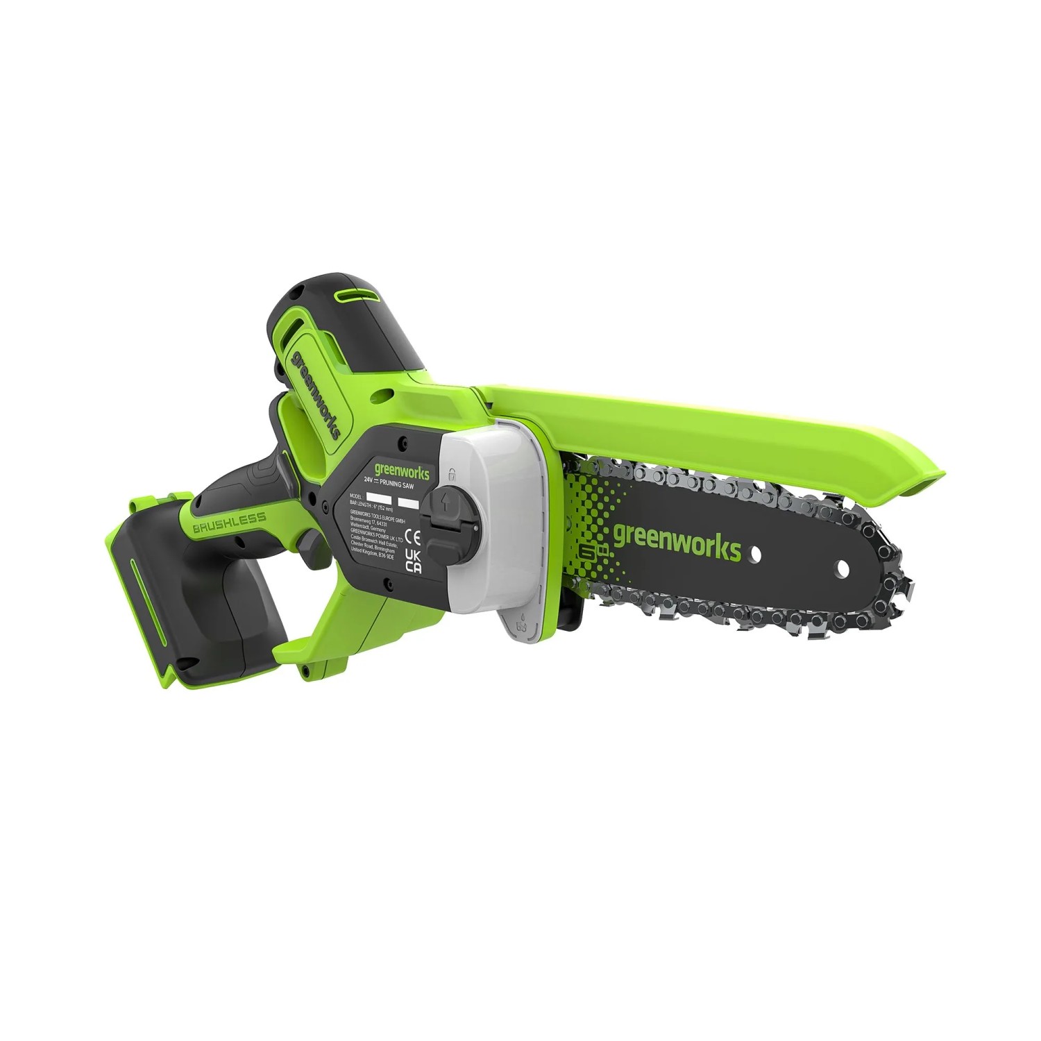 Greenworks Akku-Kettensäge CS1522GA2 Set, 15 cm Schwert, 24 V. Inkl. Akku und Ladegerät.
