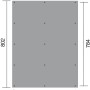 Skizze des Weka Flachdach-Doppelcarports 618 Gr. 3, Maße 603x802cm, ohne Dachplatten.