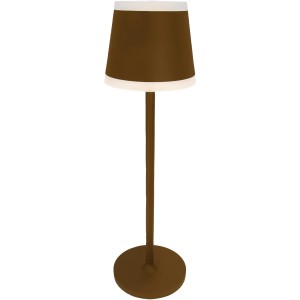 Rostfarbene LED-Tischleuchte von Globo, 38,5 cm hoch, dimmbar mit Touchfunktion und USB-Ladefunktion.