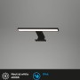 Moderne, schwarze LED-Spiegelleuchte Dun von Brilo, 5W, neutralweißes Licht.