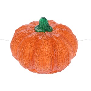 Acryl Kürbis mit LED, warmweiß, 3er-Set für Anlässe & Halloween Deko.