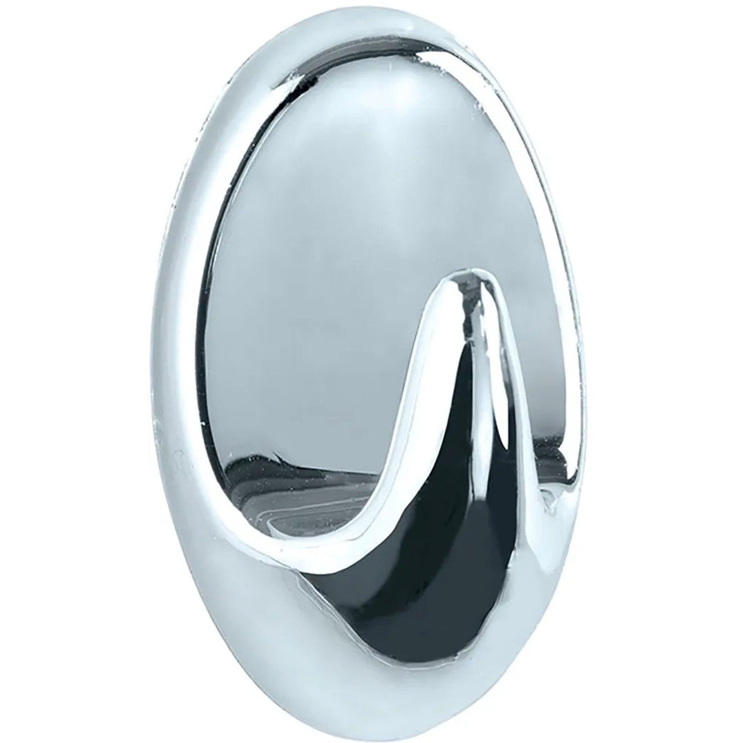 Wenko Liliput Haken, 3er-Set, Chrom, ovales Design. Wiederverwendbarer Wandhaken für Bad und Küche.