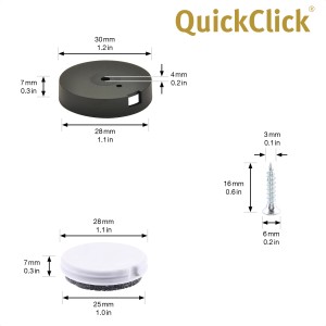 Wagner QuickClick Möbelgleiter Set, 12-teilig, mit Filz- und Kunststoffgleiteinsätzen, Ø 30 mm.