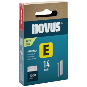Novus Nägel E Typ J, 14 mm, 1000 Stück, verzinkt, für Tacker. Zubehör für Handtacker, Elektrotacker, Akkutacker und Drucklufttacker