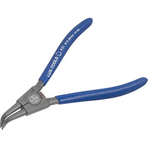 LUX-TOOLS Sicherungsringzange für Außenringe, gebogene Spitzen, blau/grau.